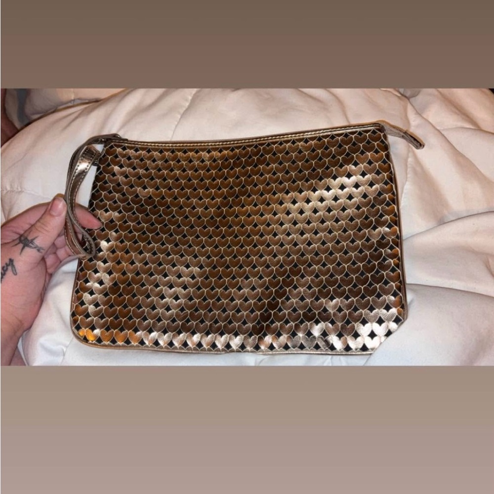 Nine West Gold Metallic Clutch Bag